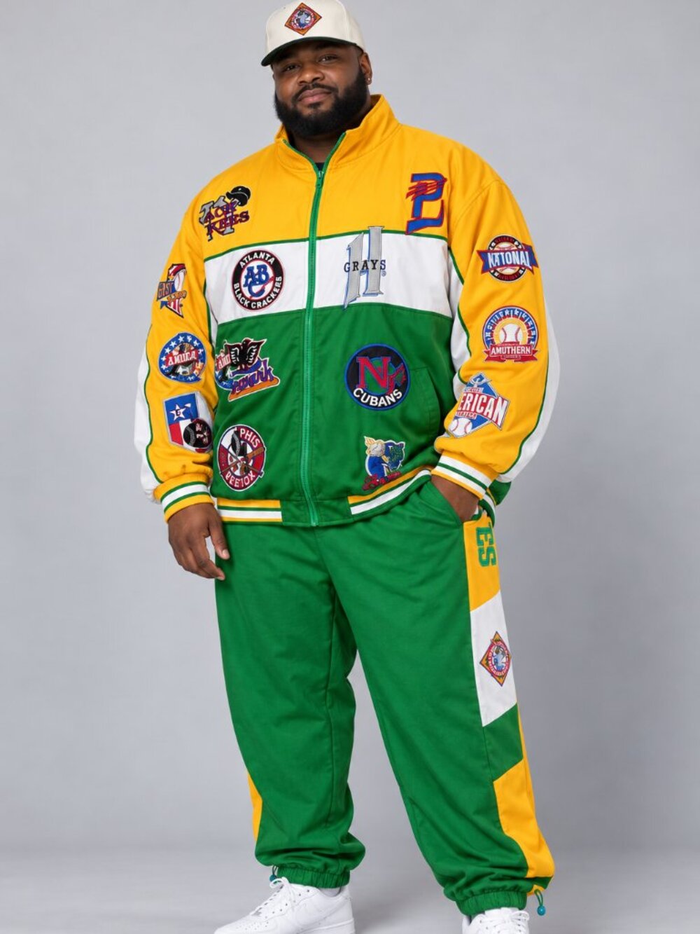 Vintage Negro Leagues Baseball Museum 4XL Tracksuit Set with Cap
